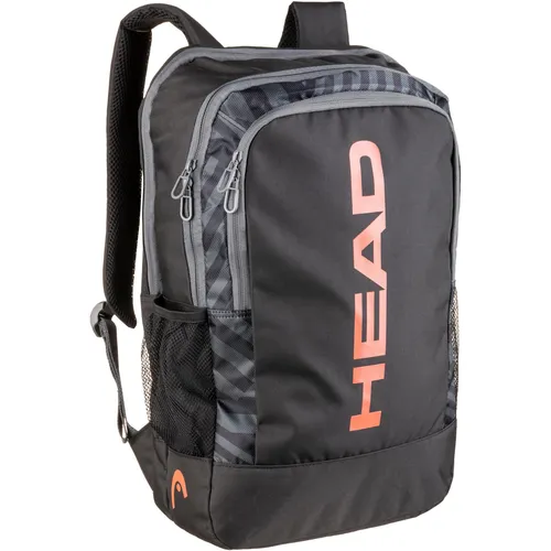 HEAD Base 17L Tennisrucksack - Black-Orange, Einheitsgröße - Tennisrucksack mit Platz für bis zu 2 Schläger und praktischem Stauraum; ideal für Spieler, die unterwegs alles griffbereit haben möchten.