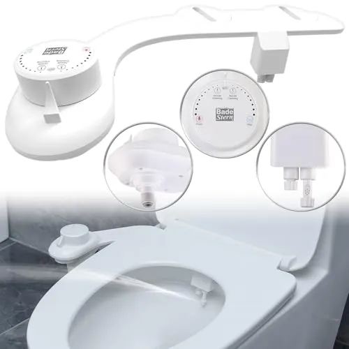 BadeStern Dusch WC Bidet Toilette: Bidet-Toilettenaufsatz mit 2 Düsen, Ausfahrautomatik, selbstreinigend (Dusch WC Aufsatz Toilette, Einsätze für, Duschkopf)