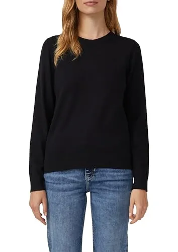 s.Oliver Strickpullover mit Stehkragen - Pullover für Damen mit Rippblende am Ausschnitt, ideal für einen lässigen Look und angenehmen Tragekomfort.