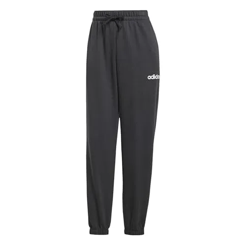 ADIDAS Damen Hose Essentials Linear French Terry Cuffed - Modische Hosen für stilvolle Freizeitlooks, aus weichem French Terry und nachhaltig aus mindestens 70 % recycelten Materialien gefertigt.