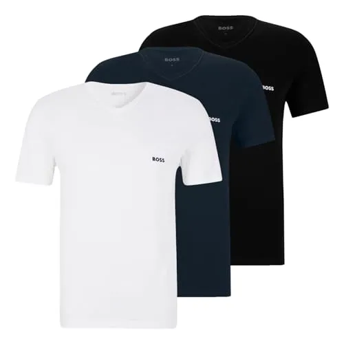 BOSS Unterziehshirt Classic T-Shirt (3-St) mit V-Ausschnitt - Herrenunterhemden, 100% Baumwolle für angenehmen Tragekomfort, ideal als Unterwäsche oder lässiges Oberteil.