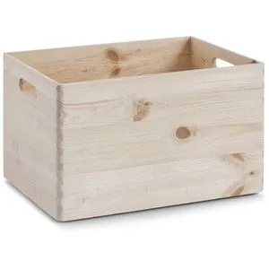 Zeller Holzkiste 13143 Allzweckkiste, 40 x 30 x 24cm - Praktische Boxen aus robustem Kiefernholz, ideal für Ordnung in Werkstatt, Haushalt oder Hobby. Mit 2 Tragegriffen und stapelbar für platzsparende Aufbewahrung.