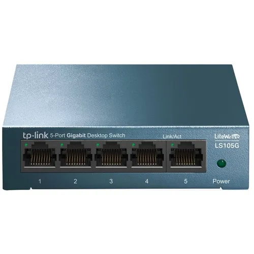TP-Link LS105G - 5-Port Gigabit Netzwerk Switch, robustes Metallgehäuse und ideal für Streaming und Online-Gaming