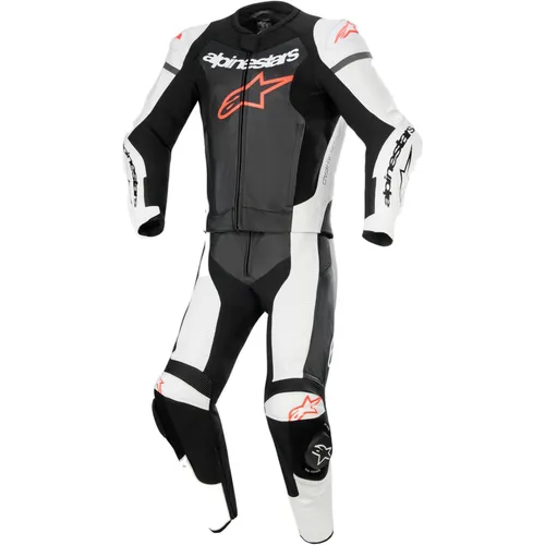 Alpinestars GP Force Lurv Zweiteiler Herren Motorrad Kombi - schwarz-weiß - Motorradkombis mit abriebfestem Leder, atmungsaktiv und belüftet, ideal für Sommerfahrten. Ausgestattet mit herausnehmbaren Protektoren für maximale Sicherheit.