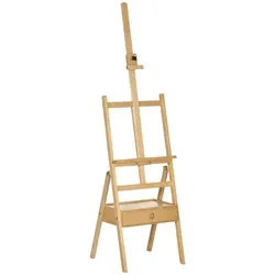 Vinsetto Atelierstaffelei aus Buchenholz, höhenverstellbar - Hochwertige Staffelei aus Buchenholz, ideal für Künstler. Höhenverstellbar für bequemes Malen im Sitzen oder Stehen. Praktische Ablagefläche und stabile Konstruktion für optimale Nutzung.
