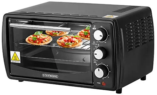 Steinborg Mini Backofen 13 Liter - 900 Watt, vielseitig zum Backen, Grillen und Toasten mit Timer und Krümelblech