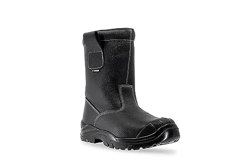 Lendeo Polar Black S3 CI SRC Stiefel gefüttert schwarz, Größe:41 EU - Arbeitsschuhe mit Webpelz-Futter für warme Füße, beidseitigen Anziehschlaufen und Anti-Shock Dämpfung – perfekt für den Winter!