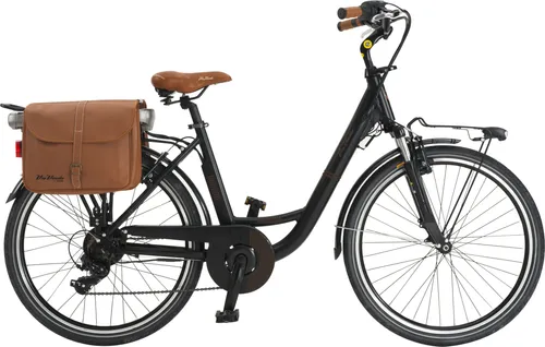 VENICE - I love Italy Elektro-Citybike MONOTUBO CLASSIC Lady 28 Zoll - E-Bike mit Retro-Optik, leistungsstarkem Bafang Motor und 80 km Reichweite. Ideal für Stadt und Land, ausgestattet mit 6-Gang Schaltung und sicherem Bremssystem.