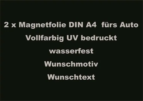 2x Firmen Werbung Magnet Schild Auto Aufkleber Wunschmotiv Text Ablösbar magnet