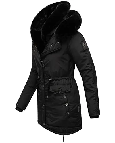 Wintermantel NAVAHOO "Sweety Deluxe" für Damen, Größe XS, schwarz - Funktionsjacken – Modischer Winterparka mit großer doppelter Kapuze, wasser- und windabweisend, perfekt für kalte Tage und stylisch zugleich!