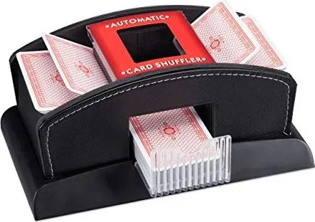 Relaxdays Elektrischer Kartenmischer - Mischmaschine für 2 Decks, ideal für Standard-Spielkarten, sorgt für schnelles und einfaches Mischen