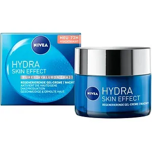 NIVEA Hydra Skin Effekt Nacht Gelpflege 50 ml - Hautpflegemittel: Regenerierende Gel-Creme mit purem Hyaluron für 72 Stunden Feuchtigkeit und eine erholte, geschmeidige Haut am Morgen.