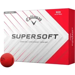 Callaway Golfball Supersoft 2025 Rot - 1 Dutzend - Golfbälle mit HyperElastic SoftFast™-Kern für erhöhte Ballgeschwindigkeit und weiches Gefühl. Ideal für Distanz und Kontrolle beim Kurzspiel.