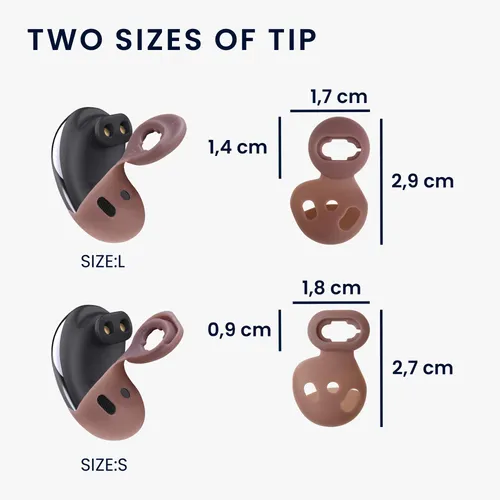 kwmobile 16x Ear Buds kompatibel mit Samsung Galaxy Buds Live - Size S und L - Silikon Ohrbügel Ohrstöpsel Zubehör - Bügel für In-Ear Kopfhörer -