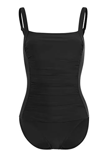 LASCANA Badeanzug mit Raffungen und Shaping-Effekt - Bademode in schwarz mit formendem Shaping-Vorderteil für eine optimale Silhouette. Verstellbare Träger und hoher Rücken bieten zusätzlichen Komfort und Halt.