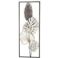 Kobolo MONSTERA Wandbild - Metallbild in Schwarz Gold - Kunstdrucke mit floralem Design, handgefertigt und ideal für stilvolle Indoor-Dekoration. Die rückseitige Aufhängung ermöglicht eine einfache Montage.