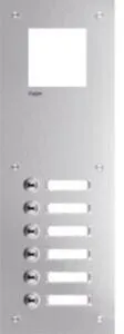 Hager RTQ106X Frontplatte intercom mono, 6 Tasten + Namensschild, 435x150x32mm, Edelstahl