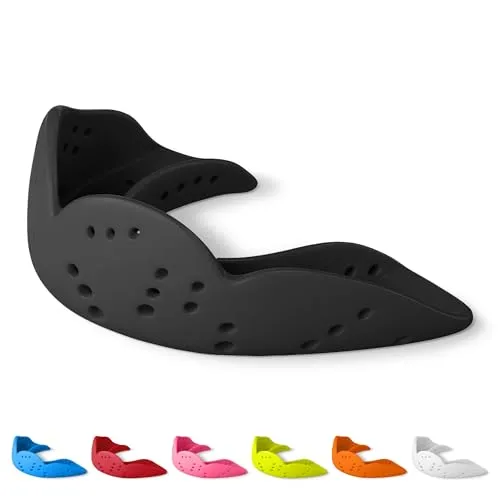 SISU Erwachsene Nextgen Aero Zahnschutz, Charcoal Black, One Size - Sportmundschutz mit 30% höherem Schutz und 8x besserer Dehnbarkeit. Ideal für höchsten Tragekomfort, passt sich perfekt an die Zähne an und ermöglicht einfaches Atmen, Sprechen und Trinken.