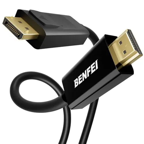 BENFEI 4K DisplayPort auf HDMI Kabel 1,8M, Unidirektionales DisplayPort-Computer zu HDMI-Monitor, DP 1.2 zu HDMI 1.4 kompatibel mit HP ThinkPad AMD NVIDIA Desktop