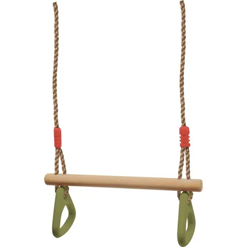 small foot Trapezschaukel mit Turnringen - Robuste Schaukel für Kinder von 3 bis 12 Jahren, ideal für Kindergarten und Garten. Fördert Körperbeherrschung, Kraft und Geschicklichkeit mit höhenverstellbaren Seilen.