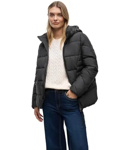 Street One Damen Kurze Steppjacke mit Kapuze - Stylische Damenjacke mit Tunnelzug und praktischen Zipper-Taschen. Ideal für kühle Tage, angenehm gefüttert für hohen Tragekomfort.