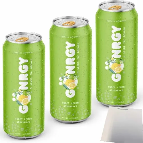 usy Bundle für GÖNRGY Sweet Lemon by Montanablack 3er Pack (3x0,5l Dose) incl. DPG Pfand + usy Block