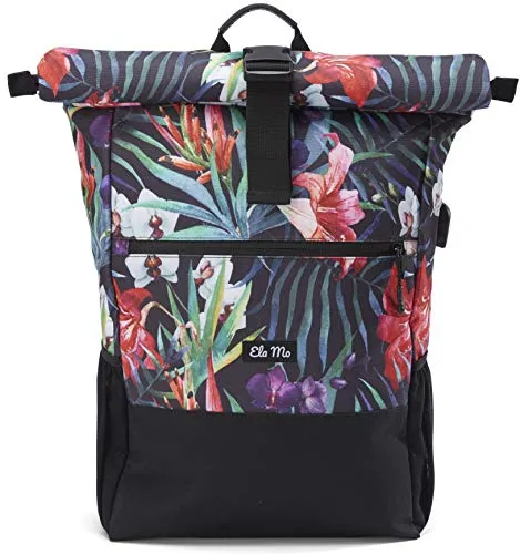 Ela Mo® Rolltop Rucksack Damen - Anti-Diebstahl Rollrucksack für Sport & Reisen - Vielseitiger Rolltop-Rucksack mit variablem Volumen (18-26 Liter) und gepolstertem Laptopfach bis 17 Zoll. Ideal für Schule, Uni, Reisen und Alltag. Komfortable Tragegurte und praktischer USB-Anschluss für unterwegs.