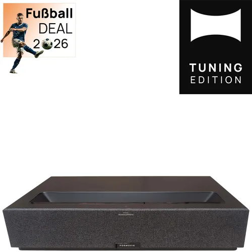 Formovie Theater Premium 4K HDR Laser TV Beamer – HEIMKINO.de Tuning Edition - Erlebe atemberaubende 4K Bildqualität mit dem Formovie Theater Premium. Dank Dolby Vision, HDR10+ und Google TV ist dieser Beamer ideal für Filmabende und Gaming und bietet bis zu 30.000 Stunden Laufzeit.
