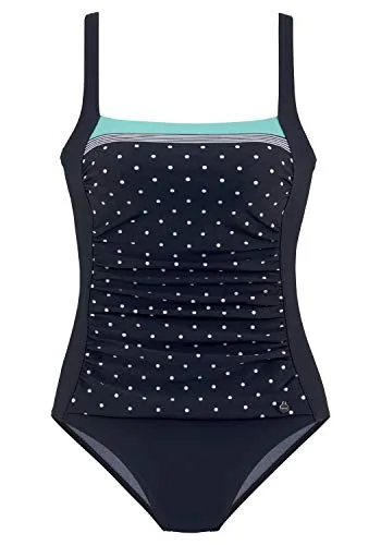 Badeanzug LASCANA "Monroe", Damen, Gr. 46, Cup B - Bademode in marine-türkis mit Shaping-Effekt und integrierten Softcups für eine perfekte Passform und optimalen Halt. Ideal für einen stylishen Strandauftritt.