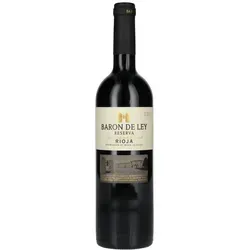 Barón de Ley Reserva 2020 - Qualitäts-Rotwein aus Rioja - Eleganter Reserva mit 100% Tempranillo und langem Barriqueausbau. Ideal für Weinliebhaber und perfekt zu rotem Fleisch und Käse. Genießen Sie den kraftvollen Geschmack und die tiefe rote Farbe!