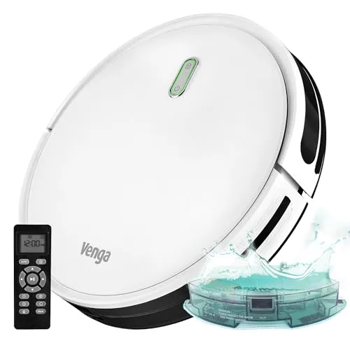 Venga! Roboter-Staubsauger VG RVC 3000 - 3-in-1 Reinigung - Roboterstaubsauger mit 6 Reinigungsmodi, leise im Betrieb und ideal für alle Bodenarten. Effiziente 3-in-1 Funktion: Saugen, Wischen und Besenfunktion für gründliche Reinigung.