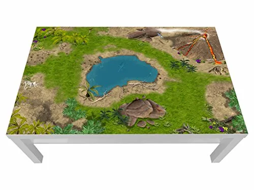 Stikkipix Dinoland Möbelfolie | LCG02 | passgenau für den Lack Spieltisch von IKEA (Möbel Nicht inklusive)