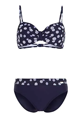 Lascana Damen Damen Bügel Bikini Set im Punkte- Design mit miederverstärktem Top und komfortabler Hose