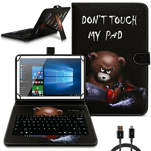 NAmobile Tastatur Hülle QWERTZ Bluetooth kompatibel mit Xiaomi Redmi Pad SE Schutzhülle Cover Tablet Tasche Case Keyboard kabellos Ultra deutsches Layout, Farben:Motiv 2