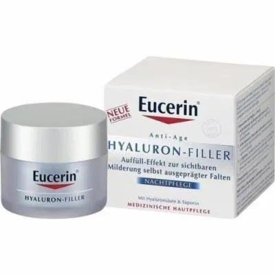 Eucerin Hyaluron-Filler Nachtpflege 50 ml - Anti-Aging Creme, spendet intensive Feuchtigkeit und reduziert Falten über Nacht