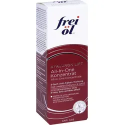 Frei Öl Anti Age Hyaluron Lift All-In-One Konzentr 30 ML - Arzneimittel für glattere Haut, vereint Serum- und Creme-Eigenschaften mit doppelter Hyaluronsäure-Konzentration für effektive Faltenreduktion und intensive Feuchtigkeit.