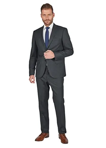 Steffen Klein Herren Anzug Wolle - Business Anzug in Anthrazit, Regular Fit - Eleganter Anzug für Herren aus hochwertiger Wolle, bietet bequemen Sitz und optimalen Tragekomfort für professionelle Anlässe.