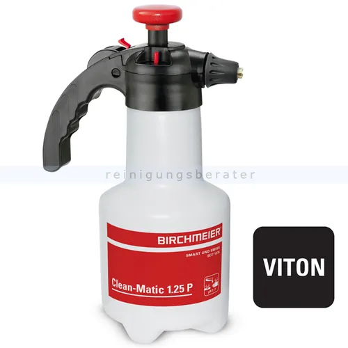 Birchmeier Clean Matic 1.25 P rot Viton Drucksprühgerät Flachstrahldüse, für säurehaltige Sprüh- und Schaummittel