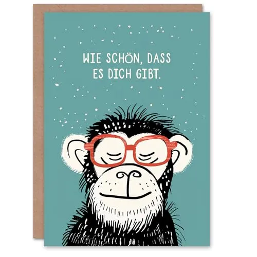 Artery8 Lustige Geburtstagskarte Wie Schön Dass Es Dich Gibt Nerdy Schimpanse