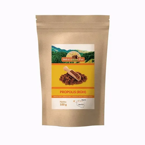 ImkerPur Propolis (roh) - Natürliches Superfood - Superfood Mix mit wertvollen bioaktiven Substanzen wie Flavonoiden und Polyphenolen, ideal zur Unterstützung des Wohlbefindens in der kalten Jahreszeit.