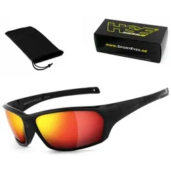 HSE - SportEyes Sportbrille AIR-STREAM, Steinschlagbeständig durch Kunststoff-Sicherheitsglas rot