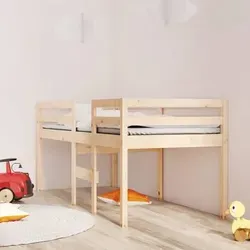 vidaXL Hochbett 90x190 cm aus massivem Kiefernholz - Betten für Kinderzimmer, vielseitig und platzsparend, ideal für kleine Räume. Robuste Konstruktion sorgt für Stabilität und Sicherheit.