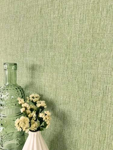 Newroom Vliestapete Toluba 06 - Moderne grüne Tapete - Tapeten in Leinen-Optik, ideal für Schlafzimmer, Wohnzimmer und Küche. Wasser- und Dampfbeständig, dimensionsstabil und leicht zu verarbeiten.