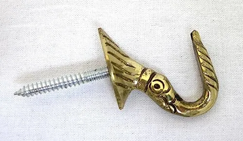 Zierhaken Antik Massiv Messing ca. 26x29 mm