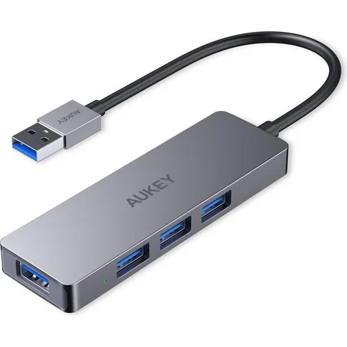 Aukey CB-H36 Aluminium HUB USB-A | Ultraschlank | 4in1 | 4xUSB 3.0 | 5 Gbit/s (USB-A, 4 Ports) (CB-H36)
