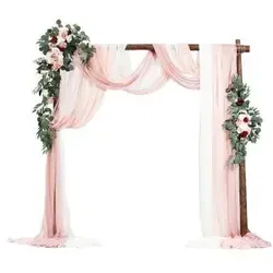 VEVOR Hochzeit Bogen Set - Metall Traubogen Deko mit Blumen und Vorhängen - Schwibbögen für romantische Hochzeiten, inkl. 2x realistische Blumen und 3x elegante Vorhänge für eine traumhafte Dekoration. Einfach aufzubauen und perfekt für unvergessliche Feierlichkeiten.