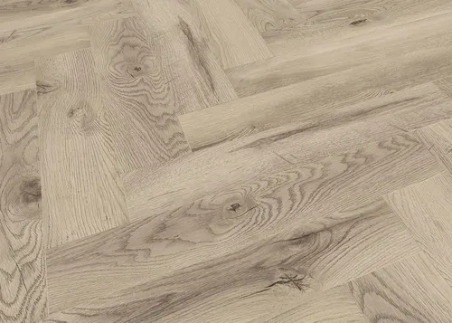 Classen Laminat Fischgrät Ville La Senia Oak - Hochwertiges Fischgrätlaminat in Eichenoptik, ideal für stilvolle Innenräume und einfache Verlegung.