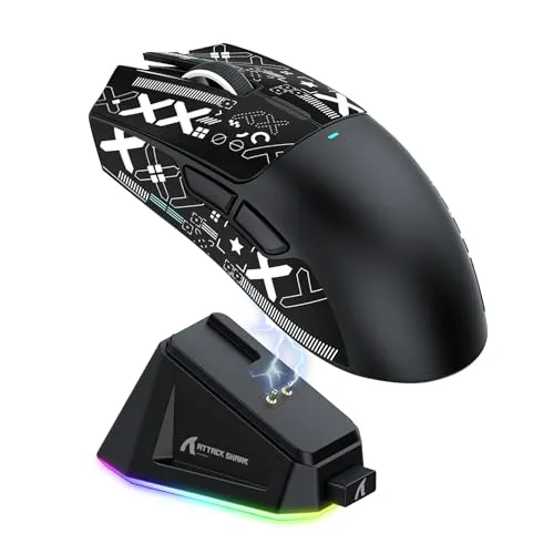 ATTACK SHARK X11 Gaming-Maus mit Magnet-Ladestation und 22000 DPI - Die X11 Gaming-Maus bietet eine innovative Magnet-Ladestation für schnelles Aufladen und ist mit einem präzisen PixArt 3311 Sensor ausgestattet. Ideal für Gamer und für den täglichen Einsatz.