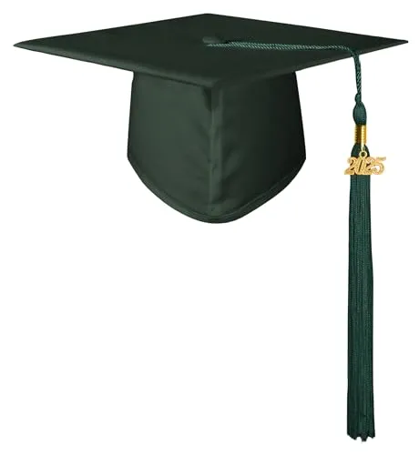 GraduationMall Doktorhut Studentenhut,Uni Abschluss Hut 2025 Anhänger Quaste für die Abschlussfeier vom Hochschule,Abitur,Bachelor Hut Waldgrün