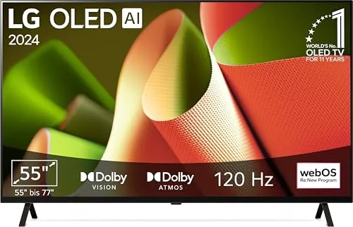 LG OLED55B49LA (2024) - 55 Zoll OLED Fernseher, lebensechte Farben und perfektes Schwarz für Filme, Serien und Gaming mit 4K und 100 Hz